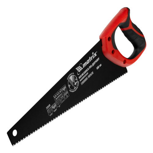 Ножовка по дереву, 400 мм, 7-8 TPI, зуб-3D, каленый зуб, тефлоновое покрытие полотна, двухкомпонентная рукоятка Matrix купить в Москве с доставкой по всей России | ProtosMarket.ru