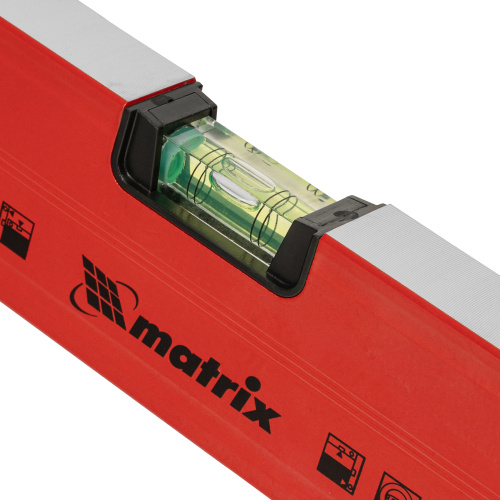 Уровень алюминиевый магнитный, 1000 мм, фрезерованный, 3 глазка (1 зеркальный) усиленный Matrix по ценам производителя в Санкт-Петербурге с доставкой по всей России