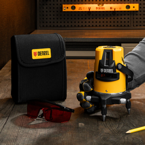 Лазерный уровень LX3, 10 м, ± 0,3 мм/1 м, 635 нм, 4 вертикальных, 1 горизонтальная плоскости, резьба 5/8" Denzel купить в Москве с доставкой по всей России | ProtosMarket.ru