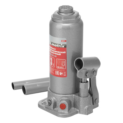 Домкрат гидравлический бутылочный, 3 т, высота подъема 194-372 мм, в пластиковый кейсе Matrix купить в Москве с доставкой по всей России | ProtosMarket.ru