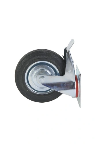 Колесо поворотное резина SCb 80 200 мм с тормозом (F) по ценам производителя в Санкт-Петербурге с доставкой по всей России