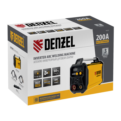Аппарат инвертор. дуговой сварки DM-200 Standart, 200 А, ПВ 60% Denzel по ценам производителя в Санкт-Петербурге с доставкой по всей России