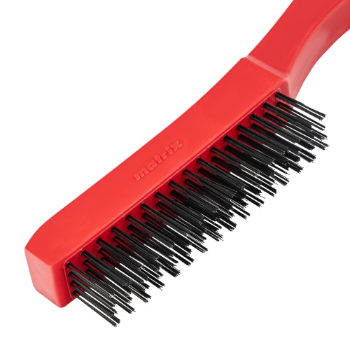 Щетка зачистная четырехрядная, закаленная прямая проволока с пластиковой ручкой Matrix по ценам производителя в Санкт-Петербурге с доставкой по всей России