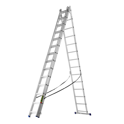 Лестница, 3 х 14 ступеней, алюминиевая, трехсекционная, Сибртех купить в Москве с доставкой по всей России | ProtosMarket.ru