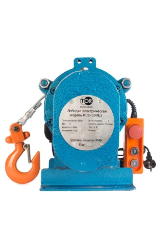 Лебедка электрическая  300 кг  30 м с канатом 220 В TOR KCD по ценам производителя в Санкт-Петербурге с доставкой по всей России