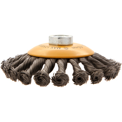 Щетка для УШМ, 125 мм, "Тарелка", крученая нержавеющая проволока 0.5 мм, М14 Denzel по ценам производителя в Санкт-Петербурге с доставкой по всей России