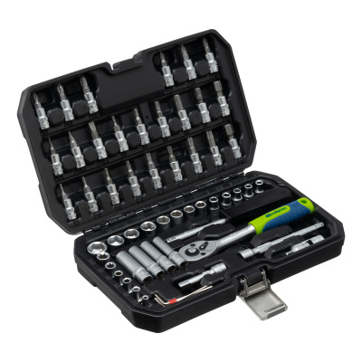 Набор инструментов, 1/4", пластиковый кейс 56 предметов Сибртех купить в Москве с доставкой по всей России | ProtosMarket.ru