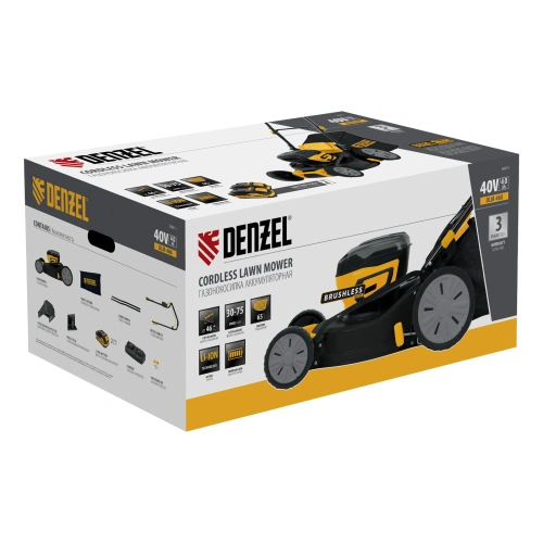 Газонокосилка аккумуляторная бесщет. DLM-460, 460 мм, травосб. 65 л., Li-Ion, 40 В Denzel по ценам производителя в Санкт-Петербурге с доставкой по всей России