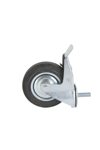 Колесо поворотное SCtB 63 160 мм резина с болтом и тормозом (F) по ценам производителя в Санкт-Петербурге с доставкой по всей России