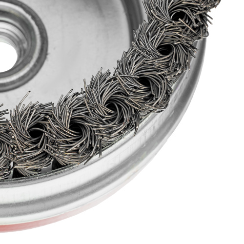 Щетка для УШМ Heavy Duty, 80 мм, М14, "чашка", крученая проволока 0.5 мм Matrix по ценам производителя в Санкт-Петербурге с доставкой по всей России