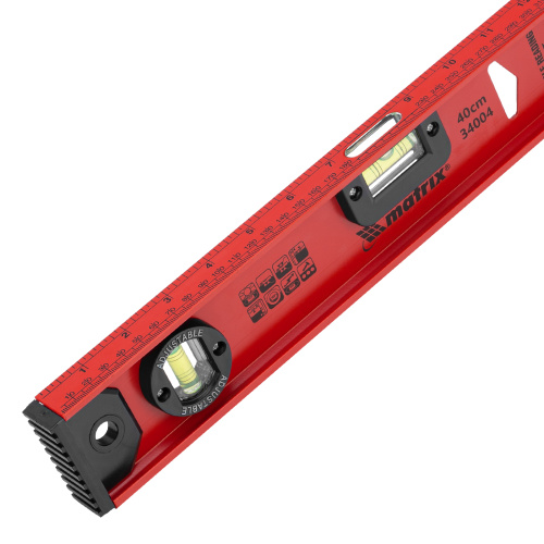 Уровень алюминиевый "Рельс", 400 мм, 3 глазка, усиленный Matrix по ценам производителя в Санкт-Петербурге с доставкой по всей России