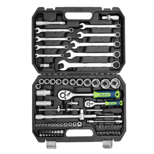 Набор инструментов, 1/2", 1/4", пластиковый кейс, 82 предмета Сибртех купить в Москве с доставкой по всей России | ProtosMarket.ru