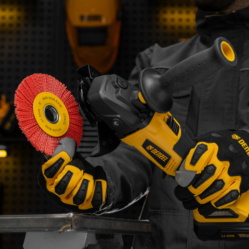 Щетка для УШМ, 125 мм, Плоская, нейлоновая щетина, посадка 22,2 мм Denzel по ценам производителя в Санкт-Петербурге с доставкой по всей России