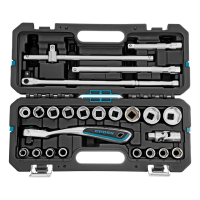 Набор инструментов, 1/2", CrV, 120 зубьев, 24 предмета Gross купить в Москве с доставкой по всей России | ProtosMarket.ru