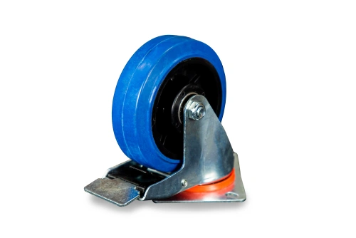 Колесо поворотное из эластичной резины MW150 150 мм с тормозом по ценам производителя в Санкт-Петербурге с доставкой по всей России