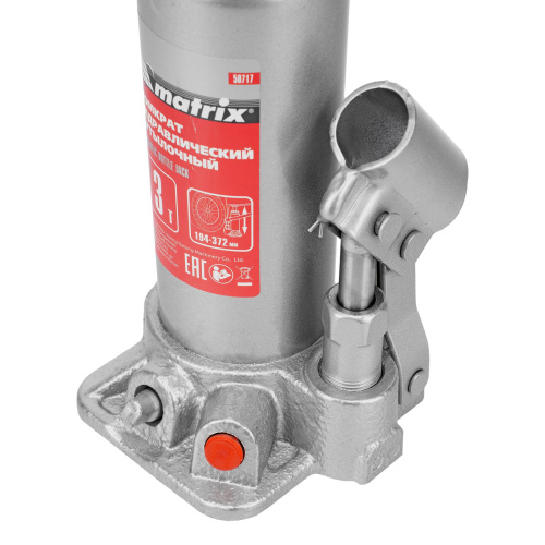 Домкрат гидравлический бутылочный, 3 т, высота подъема 194-372 мм Matrix по ценам производителя в Санкт-Петербурге с доставкой по всей России