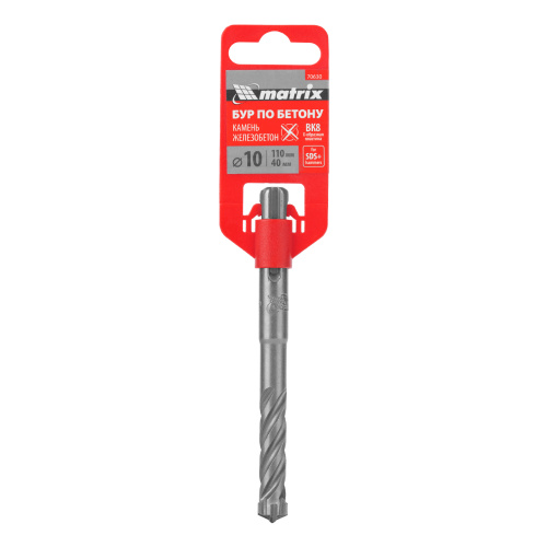 Бур по бетону, 10 x 110 мм, SDS Plus c крестовой пластиной Matrix по ценам производителя в Санкт-Петербурге с доставкой по всей России