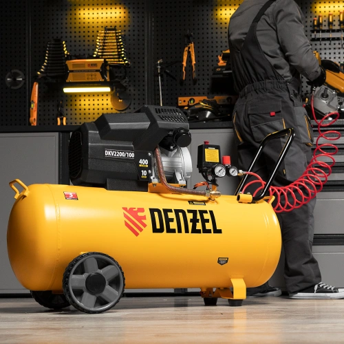 Компрессор воздушный DKV2200/100, Х-PRO 2.2 кВт, 400 л/мин, 100л Denzel по ценам производителя в Санкт-Петербурге с доставкой по всей России