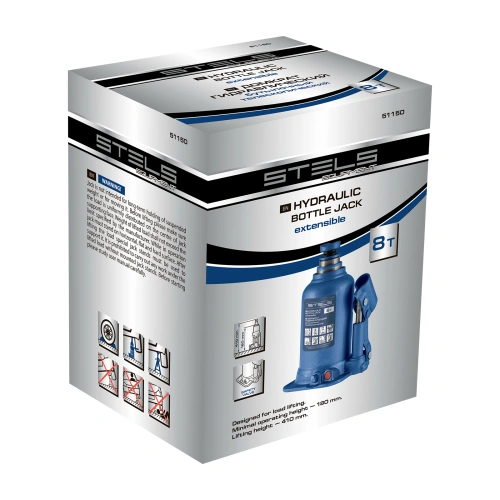 Домкрат гидравлический бутылочный телескопический, 8 т, подъем 180-410 мм Stels по ценам производителя в Санкт-Петербурге с доставкой по всей России