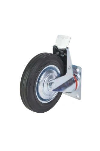 Колесо поворотное резина SCb 80 200 мм с тормозом (F) по ценам производителя в Санкт-Петербурге с доставкой по всей России