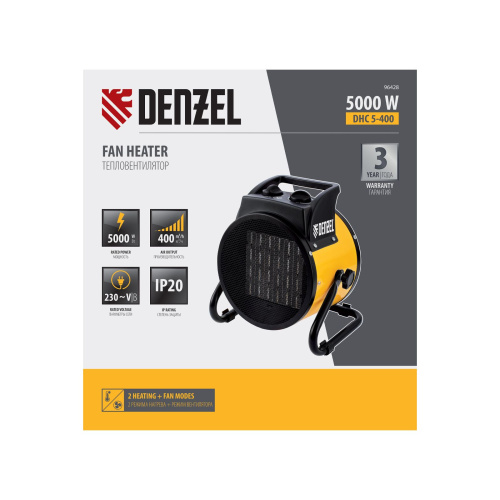 Тепловая пушка, керамический нагреватель (тепловентилятор) DHC 5-400, 230 В, 0.04/3/5 кВт Denzel по ценам производителя в Санкт-Петербурге с доставкой по всей России