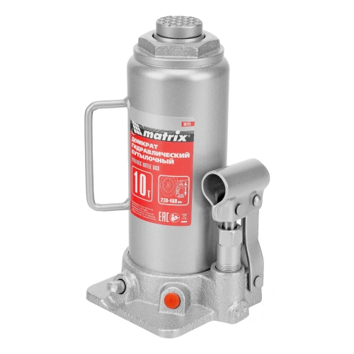 Домкрат гидравлический бутылочный, 10 т, высота подъема 230-460 мм Matrix по ценам производителя в Санкт-Петербурге с доставкой по всей России