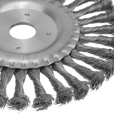 Щетка для УШМ 175 мм, посадка 22.2 мм, плоская, крученая проволока 0.5 мм Matrix по ценам производителя в Санкт-Петербурге с доставкой по всей России