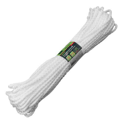 Шнур вязаный полипропиленовый с серд. белый, 5 мм, L 20 м , Сибртех по ценам производителя в Санкт-Петербурге с доставкой по всей России