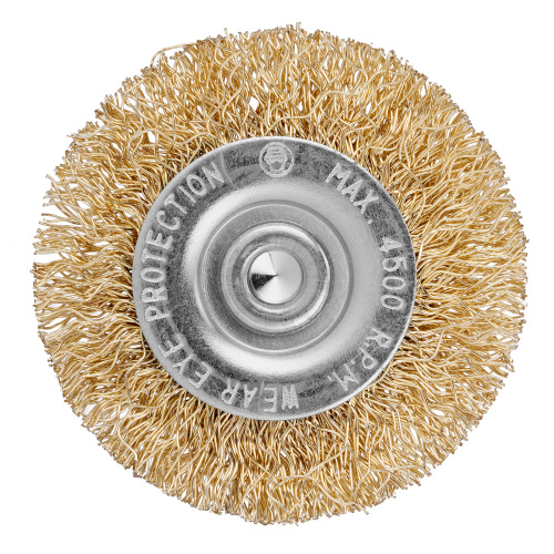 Щетка для дрели, 50 мм, плоская со шпилькой, латунированная витая проволока Matrix по ценам производителя в Санкт-Петербурге с доставкой по всей России
