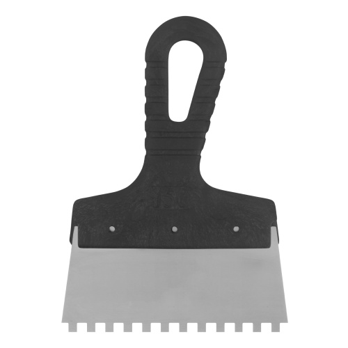 Шпатель из нержавеющей стали, 150 мм, зуб 6 х 6 мм, пластмассовая ручка Сибртех купить в Москве с доставкой по всей России | ProtosMarket.ru