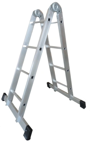 Лестница 2-х секционная алюминиевая шарнирная 2*4 по ценам производителя в Санкт-Петербурге с доставкой по всей России