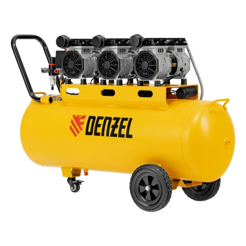 Компрессор безмасляный, малошумный DLS 1800/100,1800 Вт, 3x600, 100 л, 345 л/мин Denzel по ценам производителя в Санкт-Петербурге с доставкой по всей России