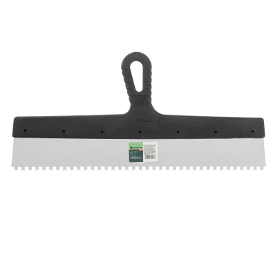 Шпатель из нержавеющей стали, 450 мм, зуб 6 х 6 мм, пластмассовая ручка Сибртех купить в Москве с доставкой по всей России | ProtosMarket.ru