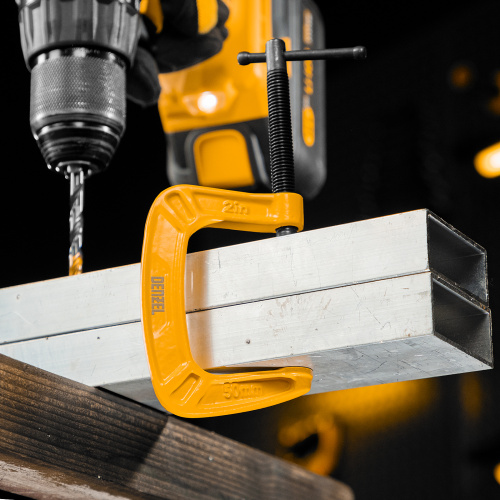 Струбцина G-образная, усиленная, 50 мм Denzel по ценам производителя в Санкт-Петербурге с доставкой по всей России