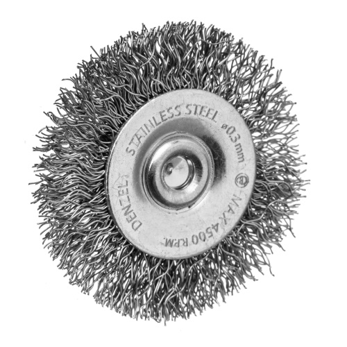 Набор щеток для дрели, 1 Плоская 50мм, 2 Чашки 25-50мм, шпилька, нерж. вит. проволока Denzel по ценам производителя в Санкт-Петербурге с доставкой по всей России