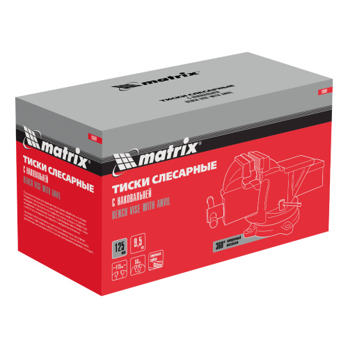 Тиски слесарные, 125 мм, поворотные, с наковальней Matrix купить в Москве с доставкой по всей России | ProtosMarket.ru