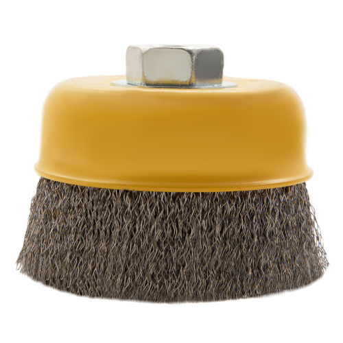 Щетка для УШМ, 75 мм, "Чашка", витая нержавеющая проволока 0.3 мм, М14 Denzel по ценам производителя в Санкт-Петербурге с доставкой по всей России