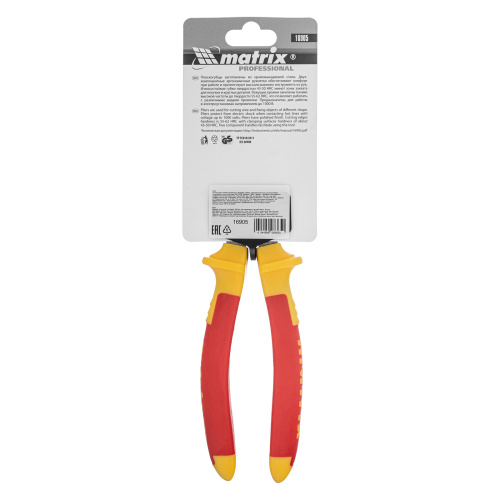 Плоскогубцы комбинированные Insulated, 200 мм, двухкомпонентные рукоятки Matrix Professional купить в Москве с доставкой по всей России | ProtosMarket.ru