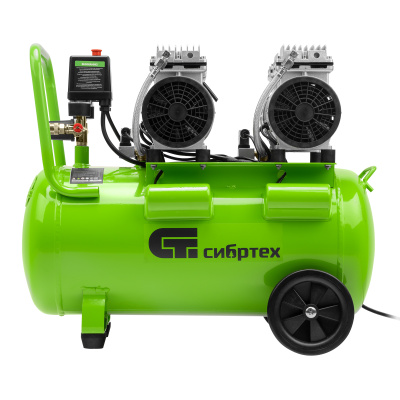 Компрессор безмаслянный малошумный МБ 2000/50, 2000 Вт, 50л, 300 л/мин Сибртех по ценам производителя в Санкт-Петербурге с доставкой по всей России