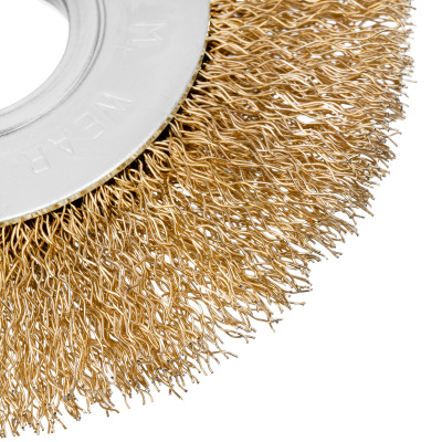 Щетка для УШМ, 100 мм, посадка 22.2 мм, плоская, латунированная витая проволока Matrix по ценам производителя в Санкт-Петербурге с доставкой по всей России