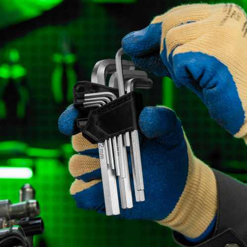 Набор ключей имбусовых, HEX, 2-12 мм, CrV, 9 шт. Сибртех купить в Москве с доставкой по всей России | ProtosMarket.ru