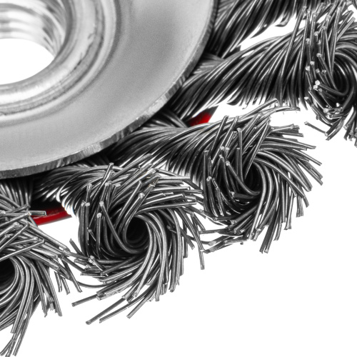 Щетка для УШМ, 100 мм, М14, "тарелка", крученая проволока 0.5 мм Matrix по ценам производителя в Санкт-Петербурге с доставкой по всей России