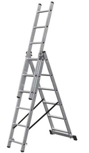 Лестница 3-х секционная алюминиевая 3*6 по ценам производителя в Санкт-Петербурге с доставкой по всей России