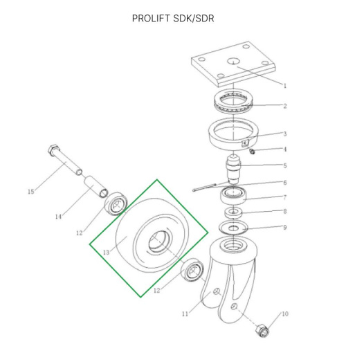 Опорное колесо для штабелеров SDR1536/1545S/1645/1656/2036/2045, SDK по ценам производителя в Санкт-Петербурге с доставкой по всей России