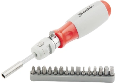 Отвертка реверсивная, телескопическая, силовой элемент под ключ, набор бит, CrV, 15 шт Matrix купить в Москве с доставкой по всей России | ProtosMarket.ru