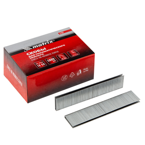 Скобы для пневматического степлера 18GA, 1.25х1 мм длина 28 мм ширина 5,7 мм, 5000 шт Matrix купить в Москве с доставкой по всей России | ProtosMarket.ru