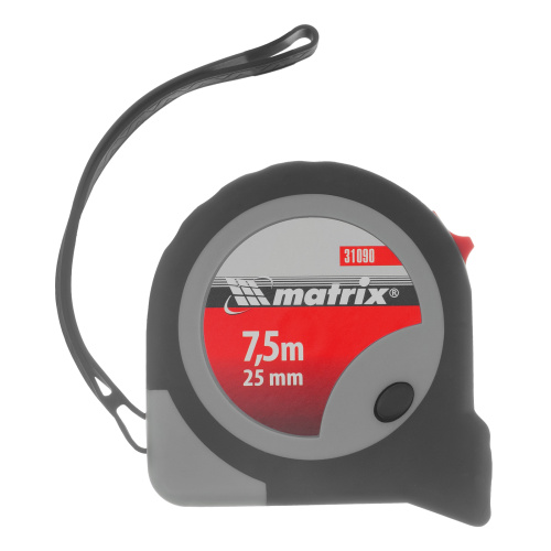 Рулетка Continuous fixation,7,5 м х 25 мм,двухкомпонентный корпус,плавная фиксация Matrix по ценам производителя в Санкт-Петербурге с доставкой по всей России