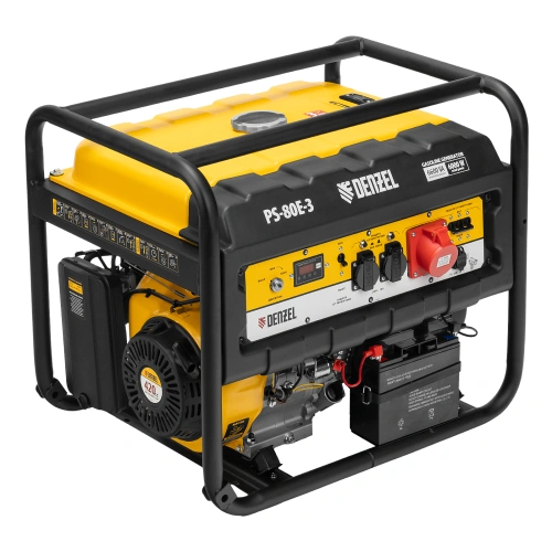 Генератор бензиновый PS 80 E-3, 6.6 кВт, 400 В, 25 л, электростартер Denzel по ценам производителя в Санкт-Петербурге с доставкой по всей России