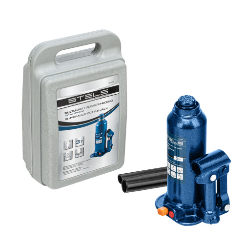 Домкрат гидравлический бутылочный, 3 т, h подъема 188-363 мм, в пластиковом кейсе Stels по ценам производителя в Санкт-Петербурге с доставкой по всей России