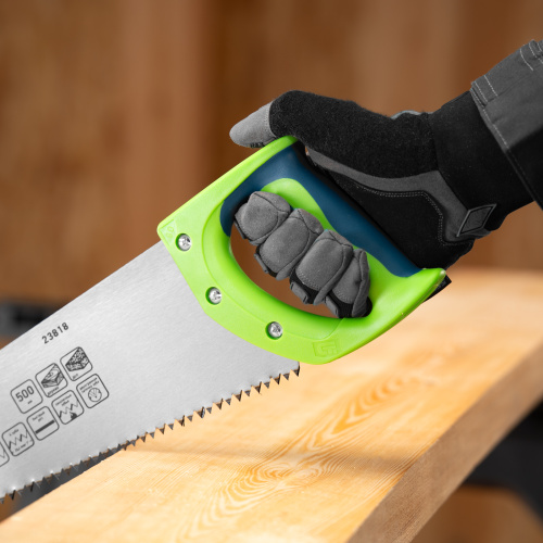 Ножовка по дереву "Зубец", 500 мм, шаг зуба 7 мм, каленый зуб 2D, двухкомпонентная рукоятка Сибртех купить в Москве с доставкой по всей России | ProtosMarket.ru